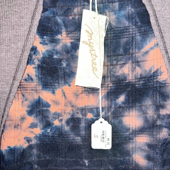 Mystree Anthropologie gray crewneck tie-dye Cotton shirt, Women’s Size Small - Picture 5 of 6